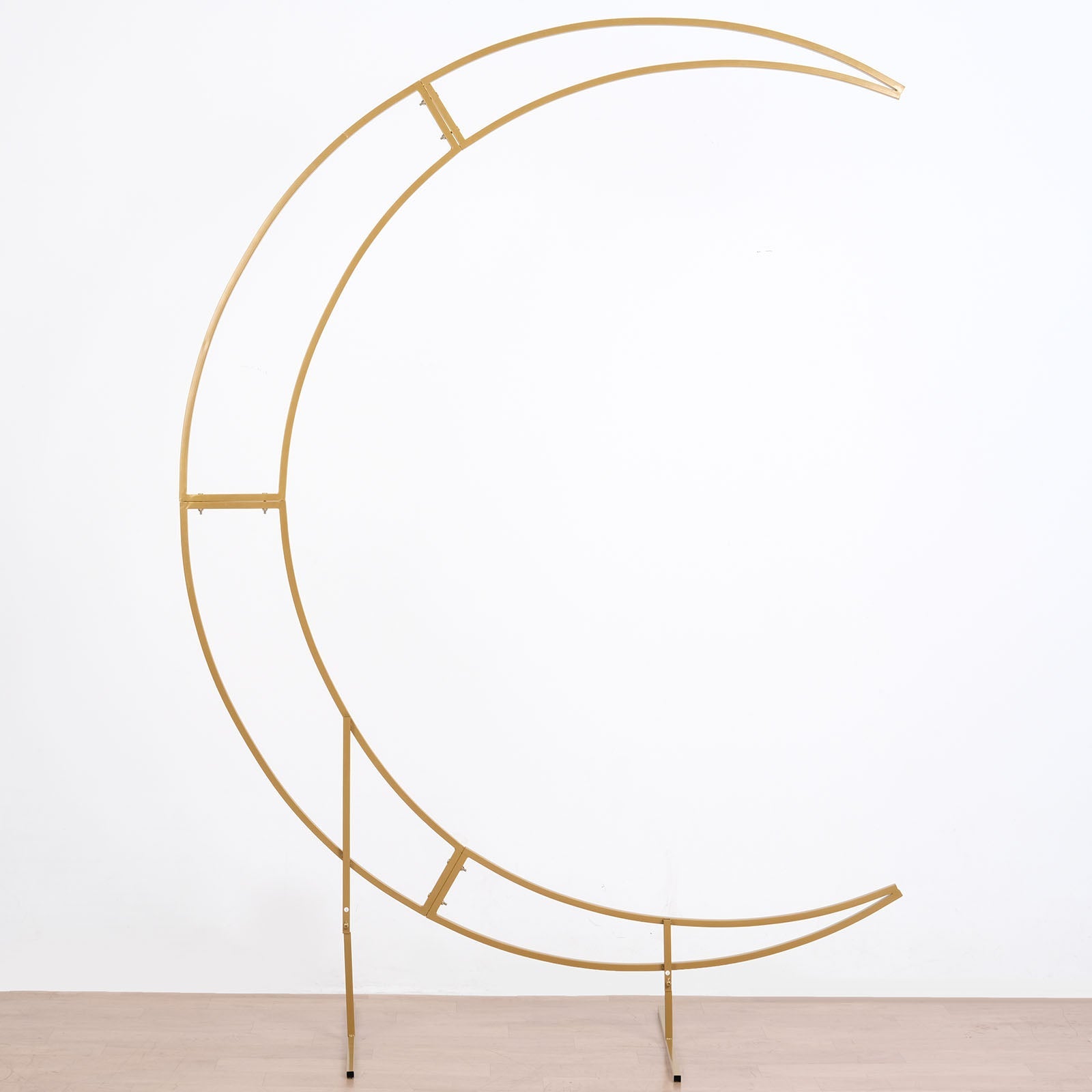 7.5 Feet Curved Gold Metal Crescent Moon Arch Stand