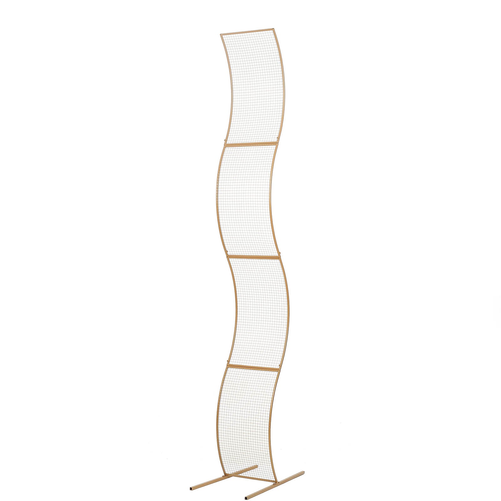 7ft Gold Metal Lattice Grid Design Wavy Flower Frame Backdrop Stand#whtbkgd