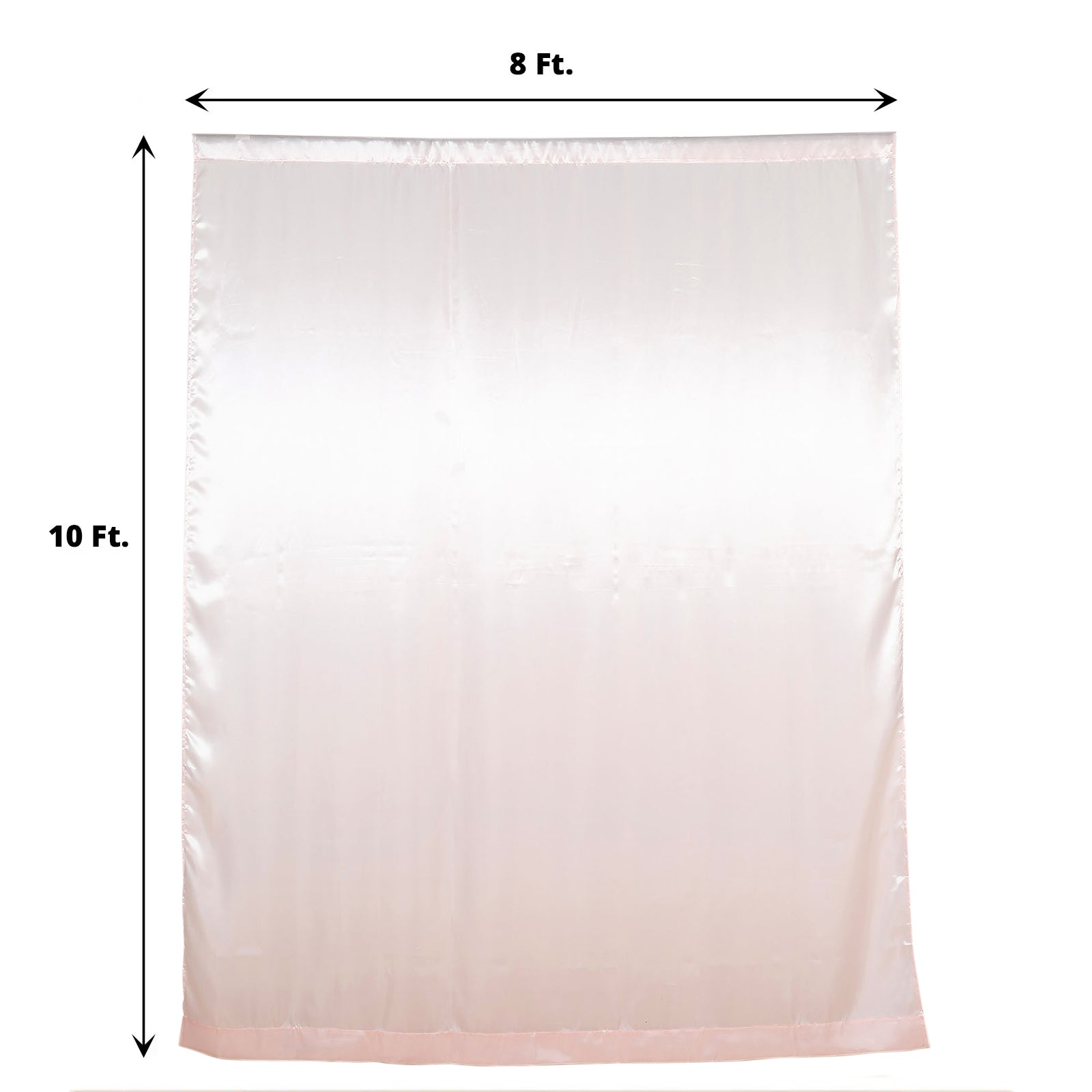 Blush satin event curtain drapes, 8ft x 10ft backdrop panel.