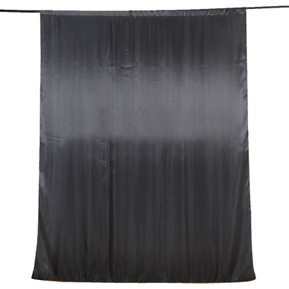 8ftx10ft black satin event curtain drapes backdrop panel