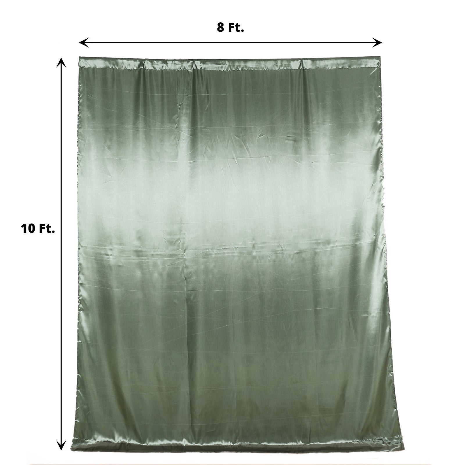 8ftx10ft Dusty Sage Green Satin Event Curtain Drapes