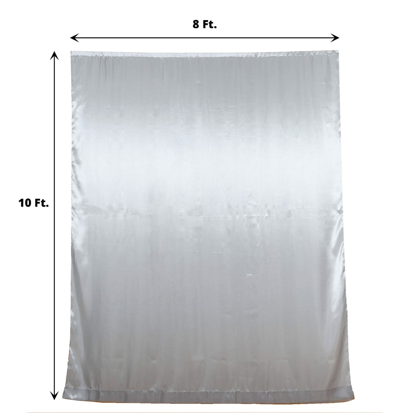 8ftx10ft silver satin event curtain drapes backdrop panel