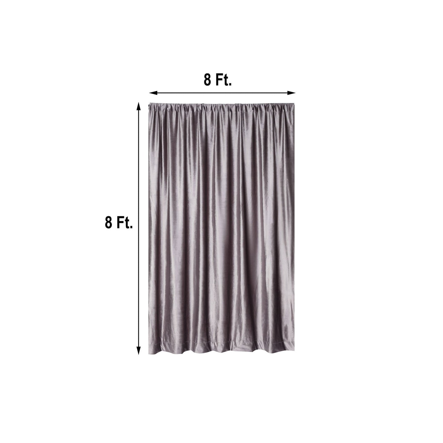 Premium 8 Feet Charcoal Gray Velvet Material Curtain Panel for Backdrop Stands