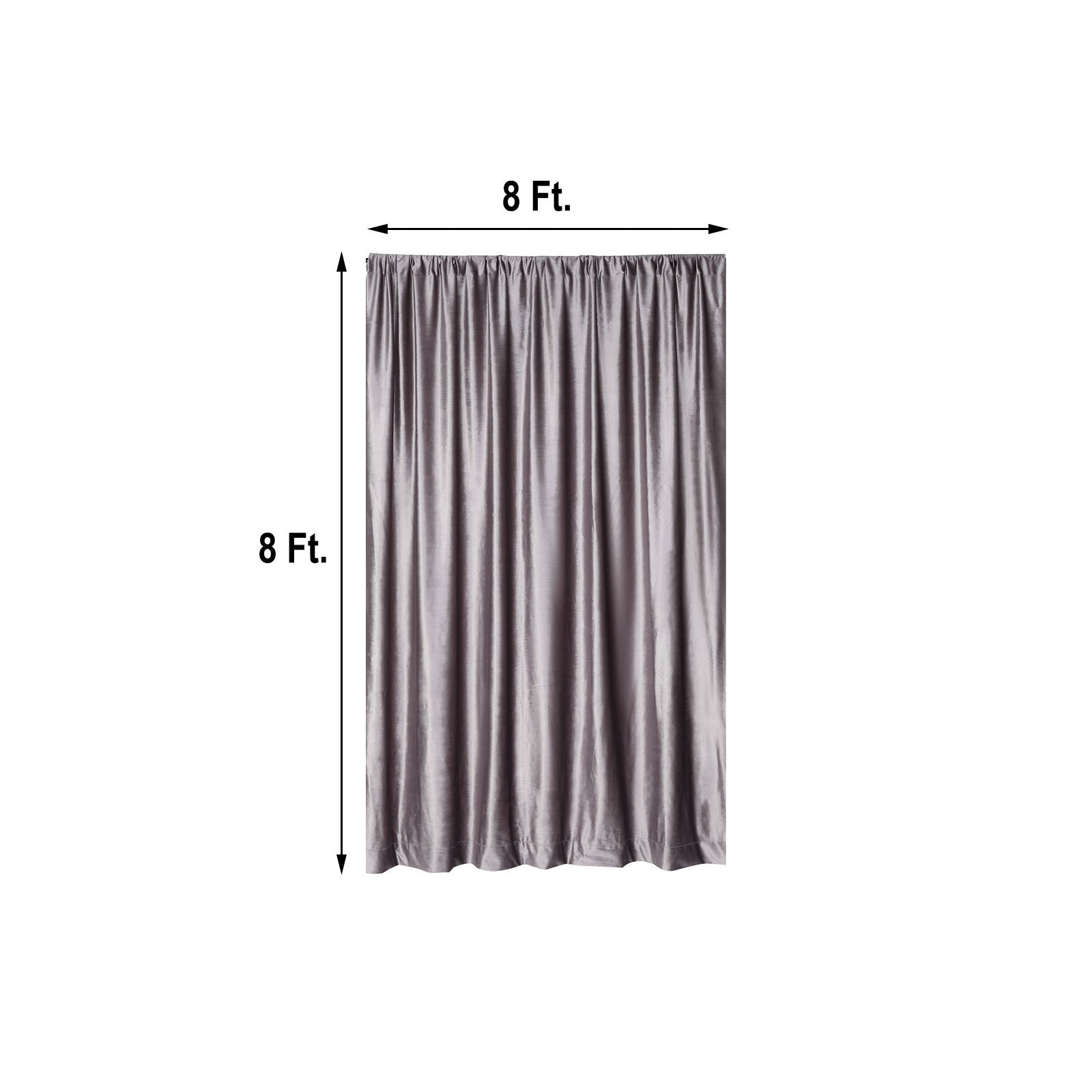 Premium 8 Feet Charcoal Gray Velvet Material Curtain Panel for Backdrop Stands
