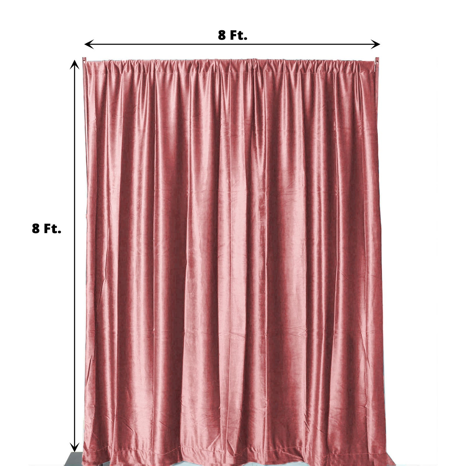 Dusty Rose Premium Velvet Backdrop Privacy Drape Curtain Panel 8 Feet