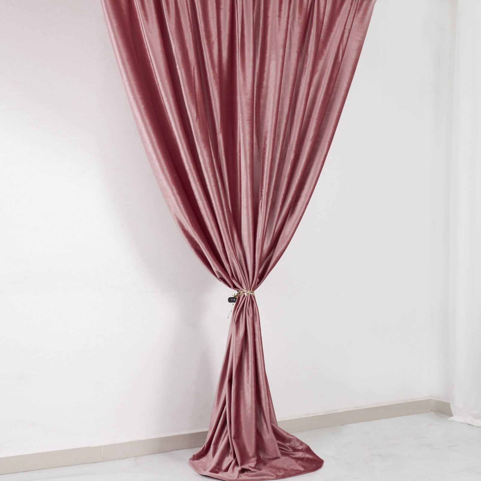 Premium Dusty Rose Velvet Backdrop Privacy Drape Curtain Panel 8 Feet