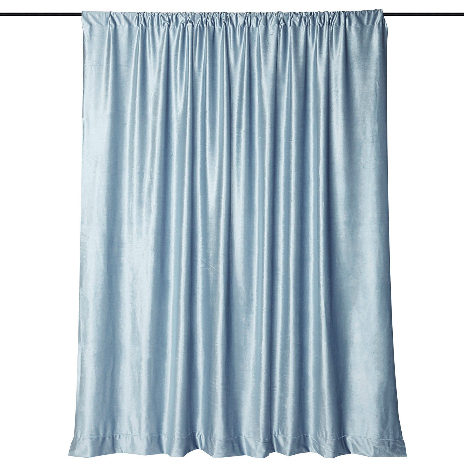 8 Feet Long Dusty Blue Velvet Backdrop Curtain Panel