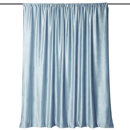 8 Feet Long Dusty Blue Velvet Backdrop Curtain Panel
