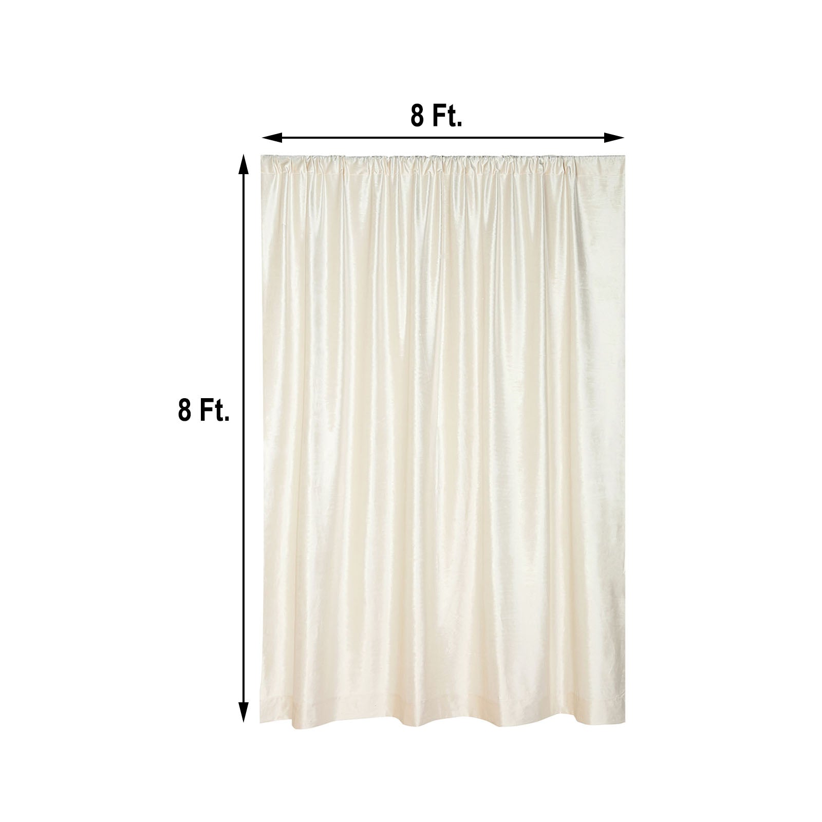 Premium 8 Feet Ivory Velvet Material Curtain Panel for Backdrop Stands