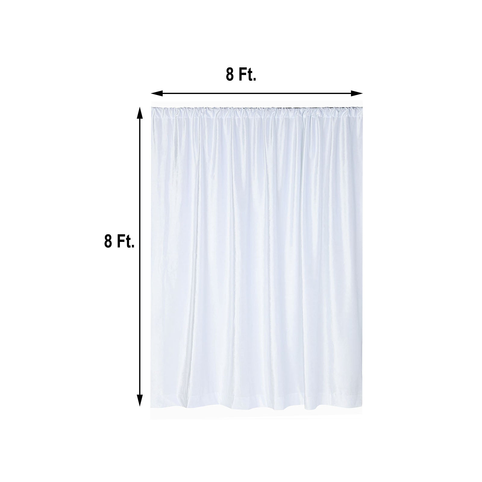 8 Feet White Premium Velvet Privacy Drape Backdrop Stand Curtain Panel