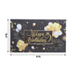 Black and gold Happy Birthday banner backdrop for photo booths.