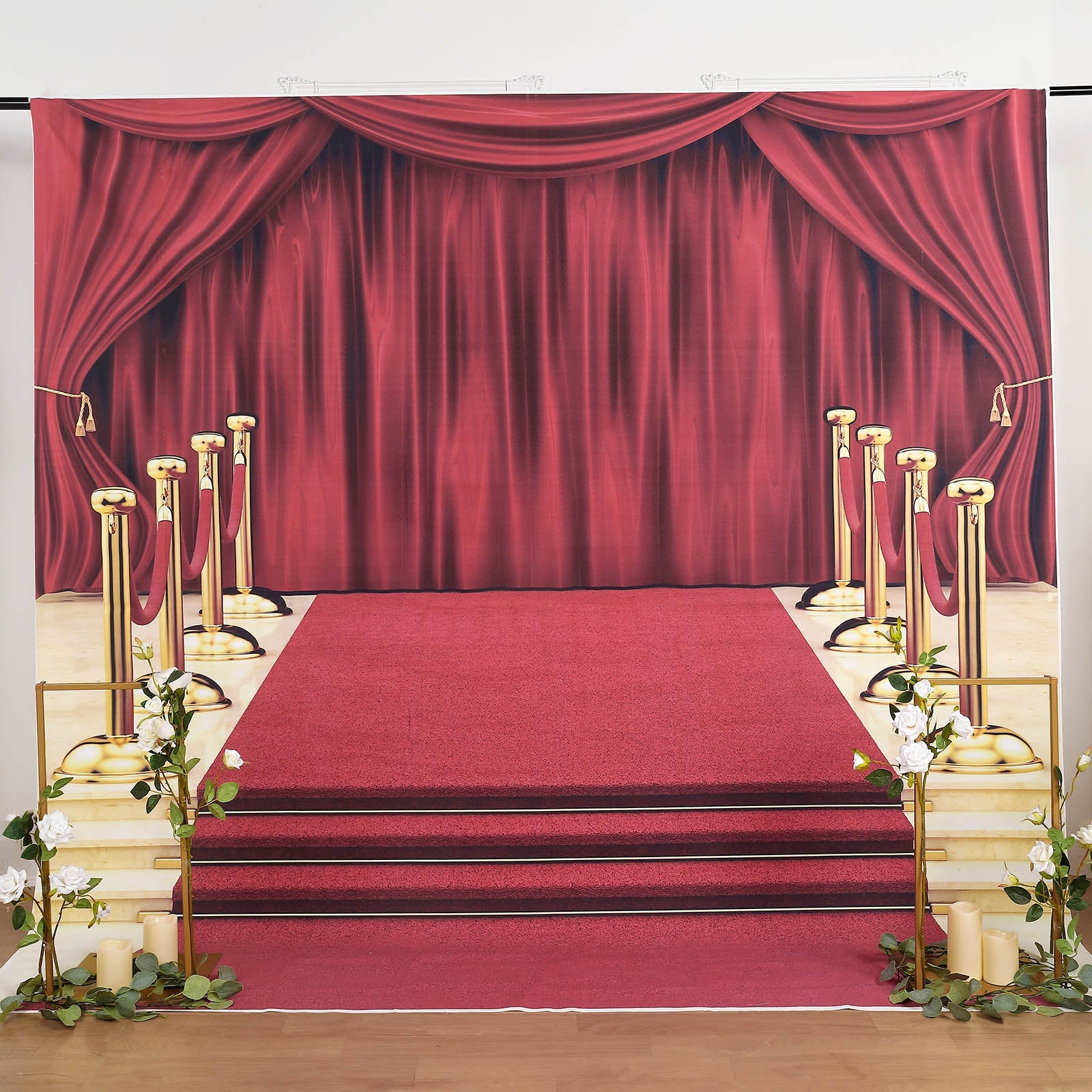 8ftx8ft Hollywood Red Carpet and Curtain Vinyl Photography Backdrop