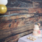 Dark brown 3D wood panel vinyl backdrop for photo booths and parties.