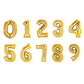 35" Gold Letter and Number Balloons, Shiny Metallic Mylar Foil Helium Air Balloons