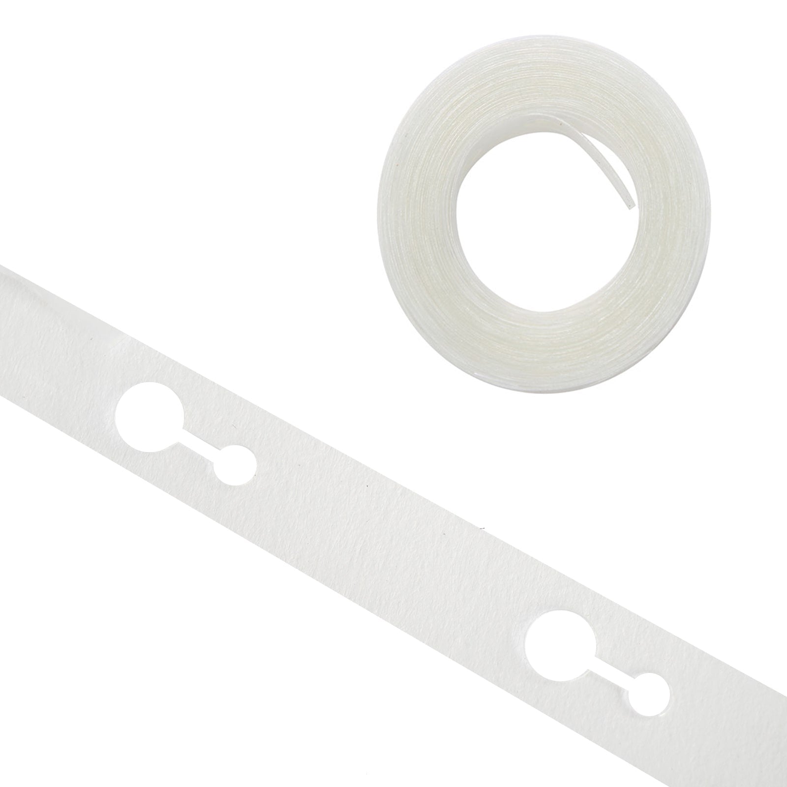 White balloon decorating strip tape for garland clips.
