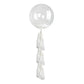 Clear transparent PVC bubble balloon with white tassels.