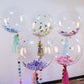 Clear transparent PVC bubble balloons with colorful confetti.