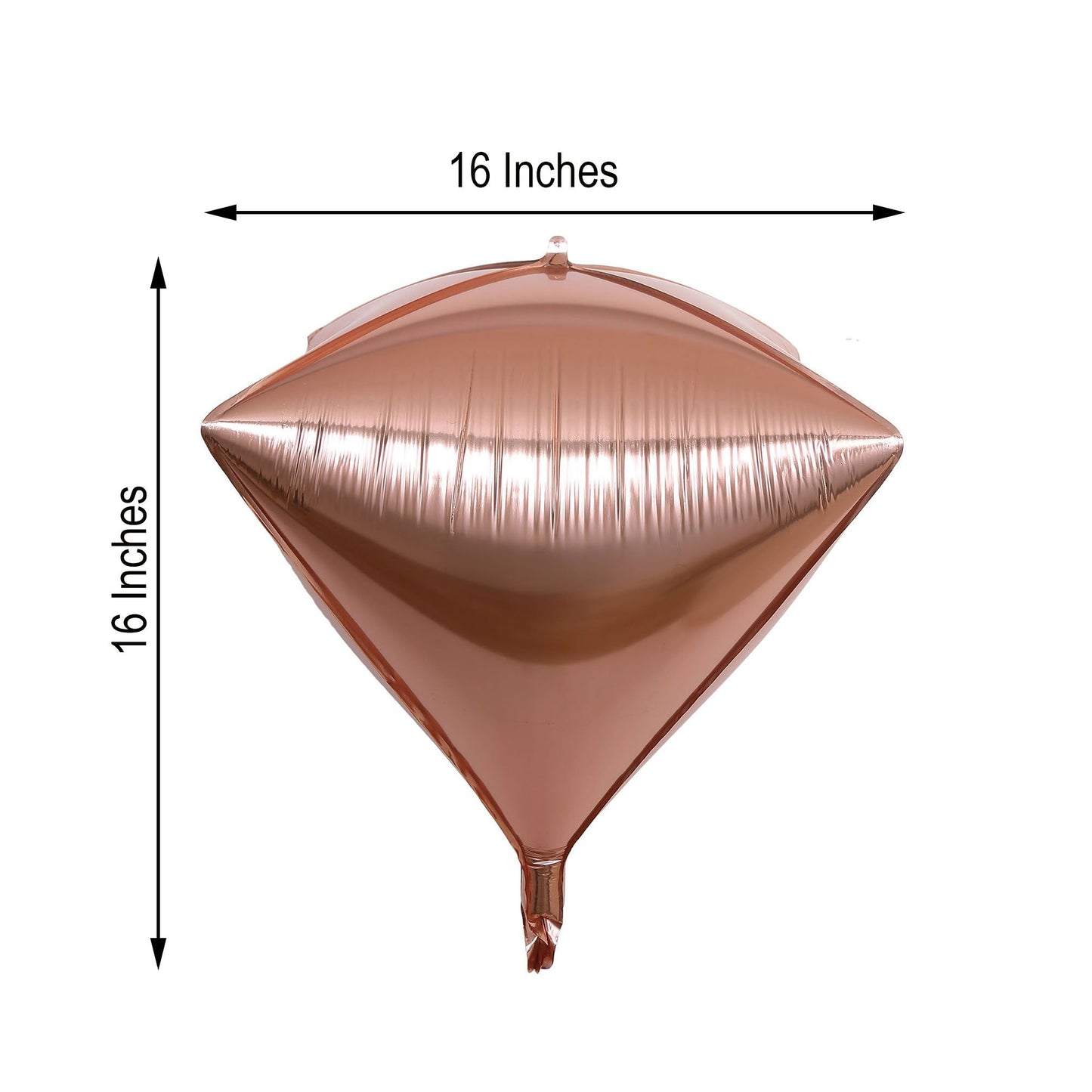 Rose gold 16" 4D diamond foil balloon, self-sealing and reusable.