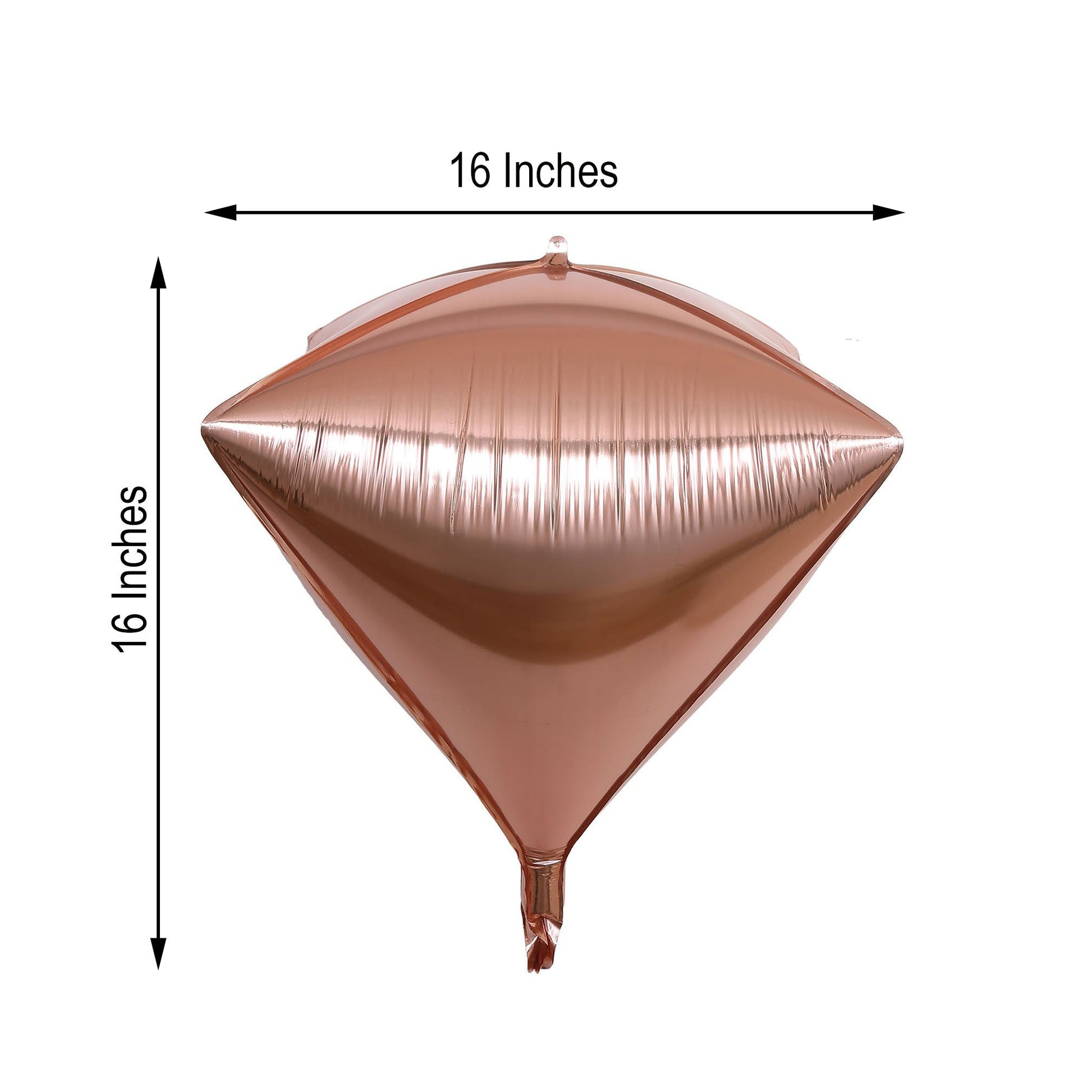 Rose gold 16" 4D diamond foil balloon, self-sealing and reusable.