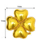 15" shiny gold four leaf clover shaped mylar foil balloons, 10 pack.