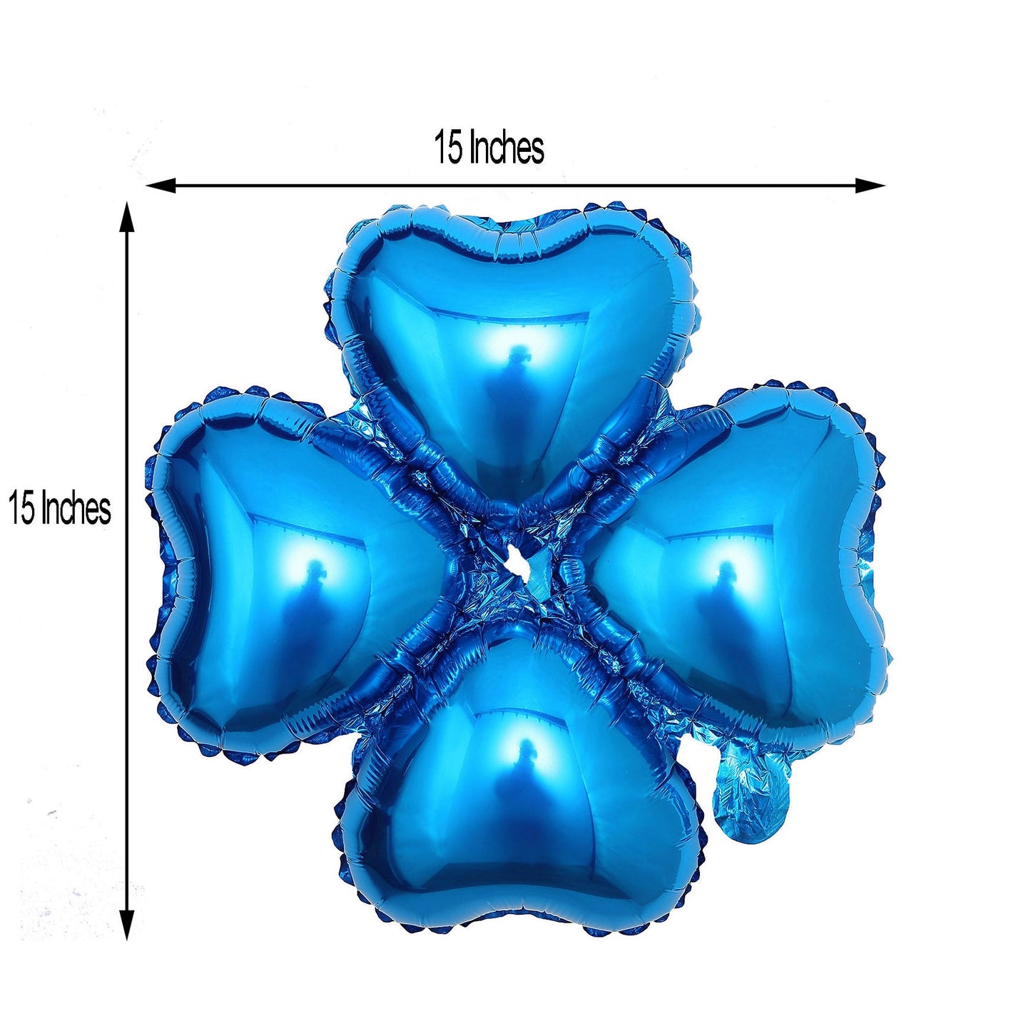 15" Royal Blue Four Leaf Clover Shaped Mylar Foil Balloon Pack of 10