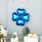 Royal blue four leaf clover shaped mylar foil balloon pack of 10.