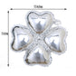 15" shiny silver four leaf clover shaped mylar foil balloons.