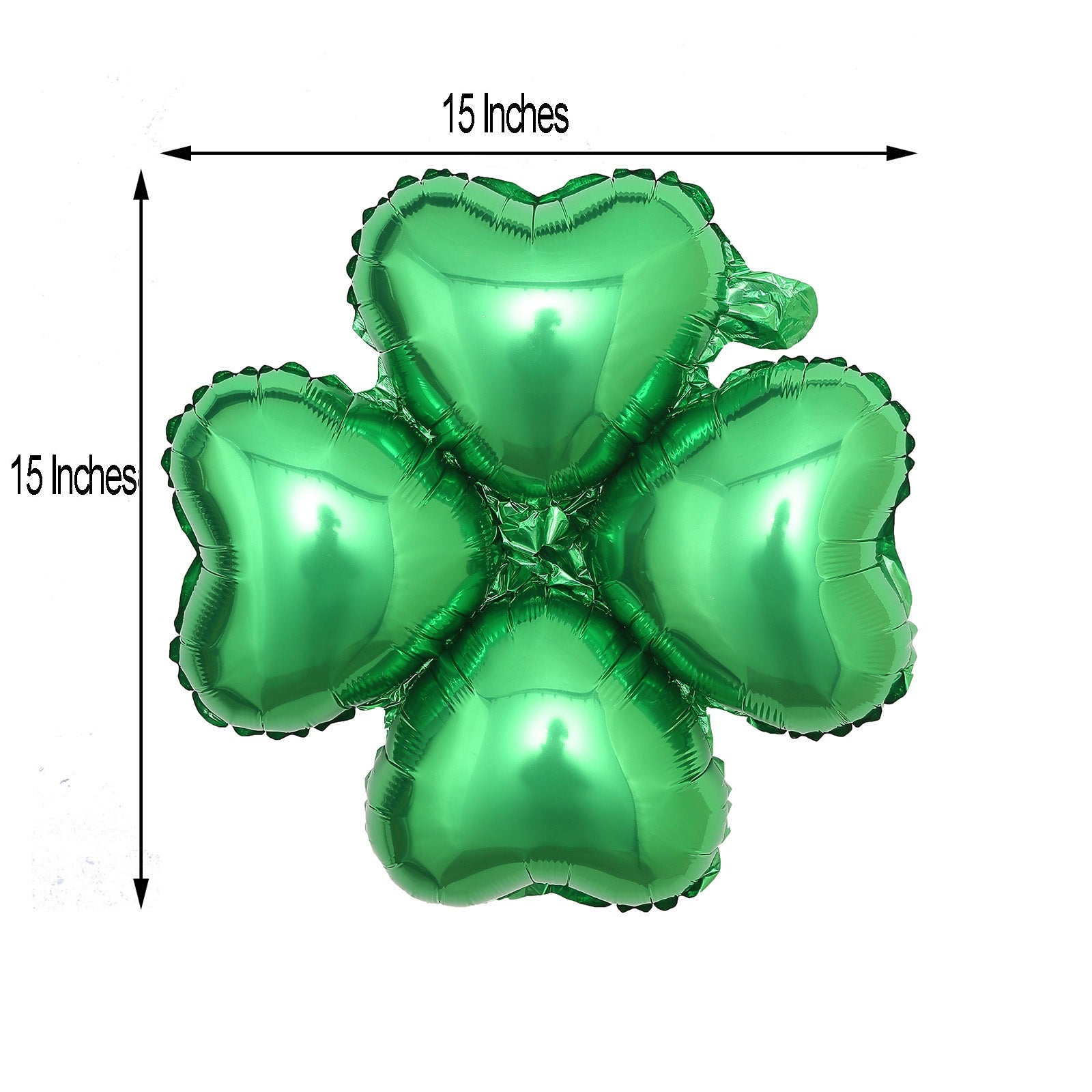 15" Shiny Green Four Leaf Clover Shaped Mylar Foil Balloon Pack of 10