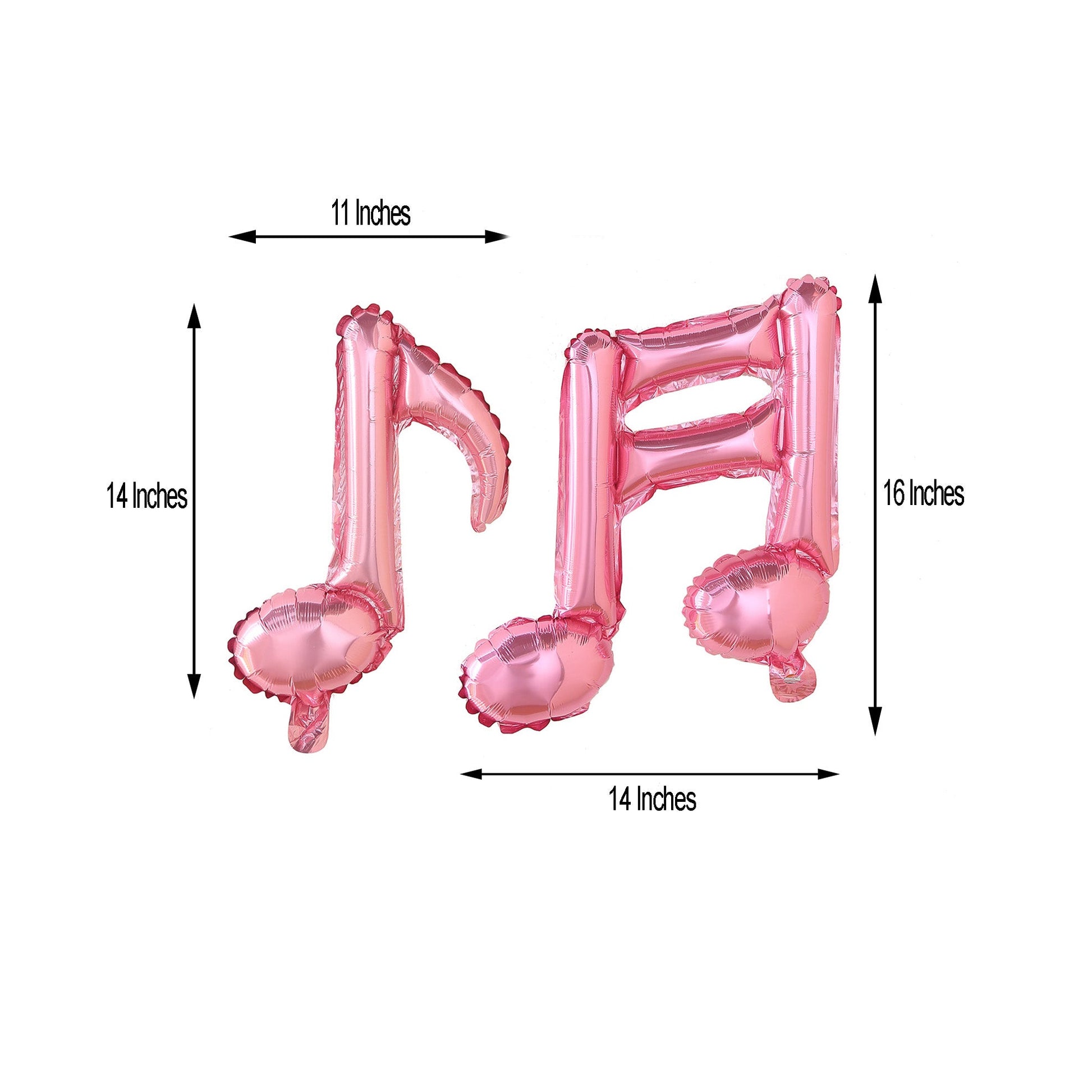 Rose gold music note mylar foil balloons, 6 pack.