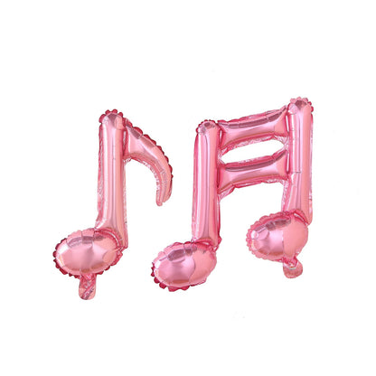 Rose gold music note mylar foil balloons, 6 pack.