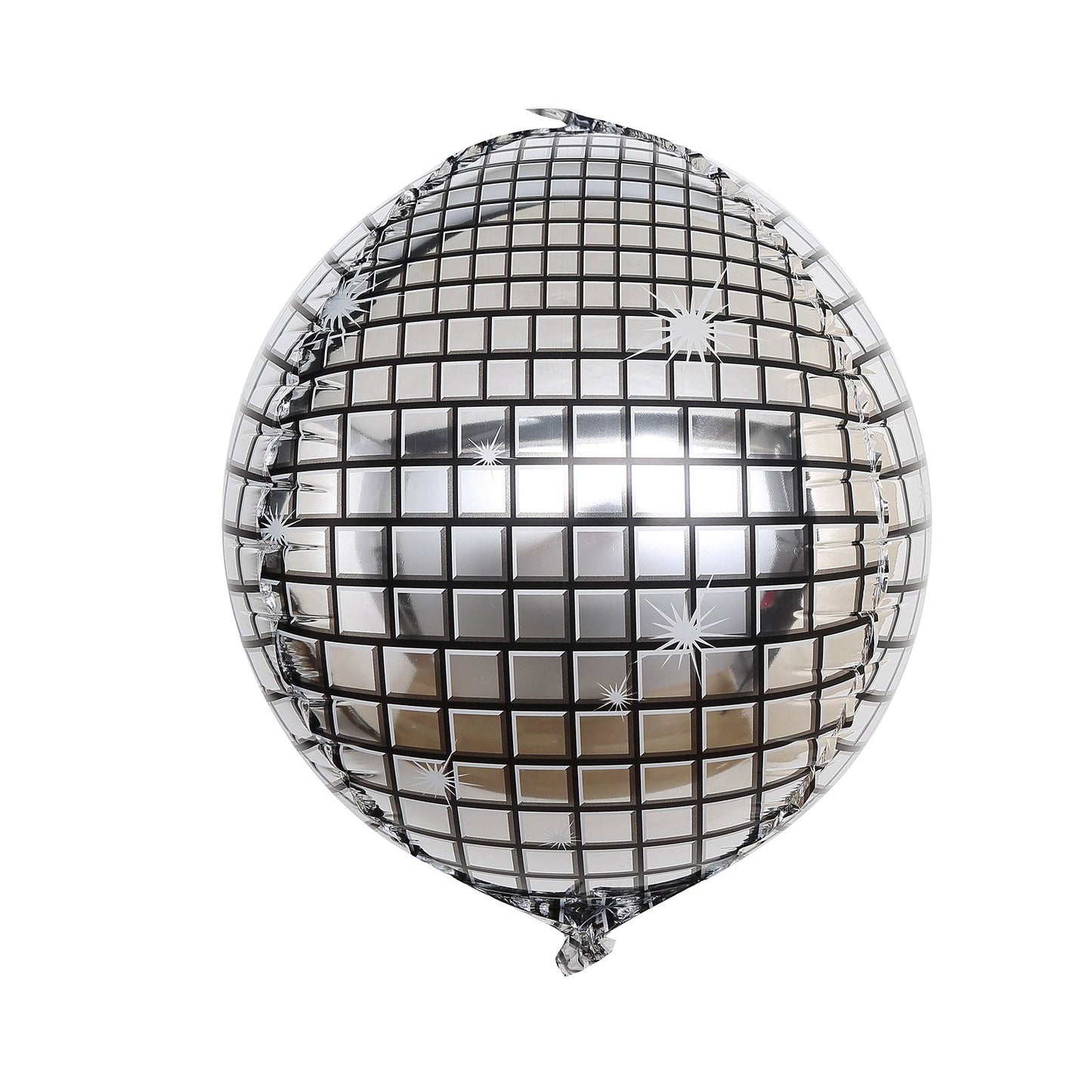 15" Mirrored Silver Disco Ball Foil Helium Balloon