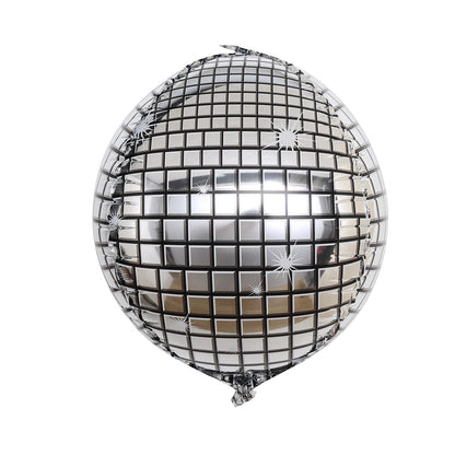 15" Mirrored Silver Disco Ball Foil Helium Balloon