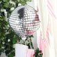15" Mirrored Silver Disco Ball Foil Balloon for Parties and Celebrations