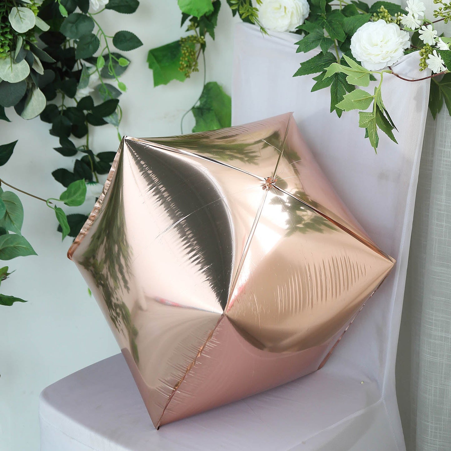 14" Rose Gold Cube Shaped Mylar Foil Balloon