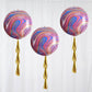 3 Pack Of 13 Inch Marble Sphere Balloons 4D Purple And Gold