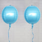 2 Pack | 14" 4D Metallic Blue Sphere Mylar Foil Helium or Air Balloons