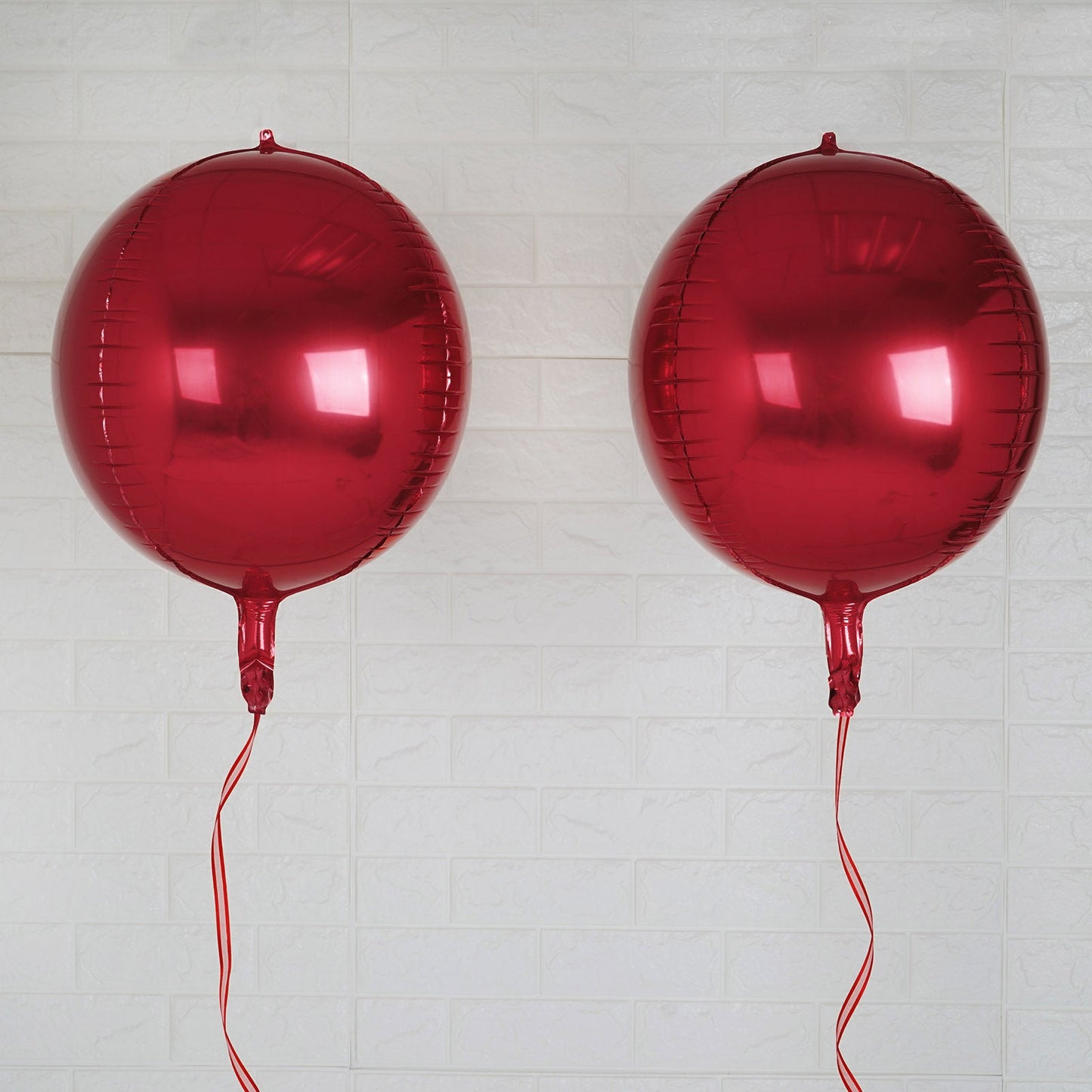 2 Pack | 14" 4D Burgundy Sphere Mylar Foil Helium or Air Balloons