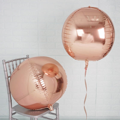 Stunning Design of Rose Gold Sphere Balloons