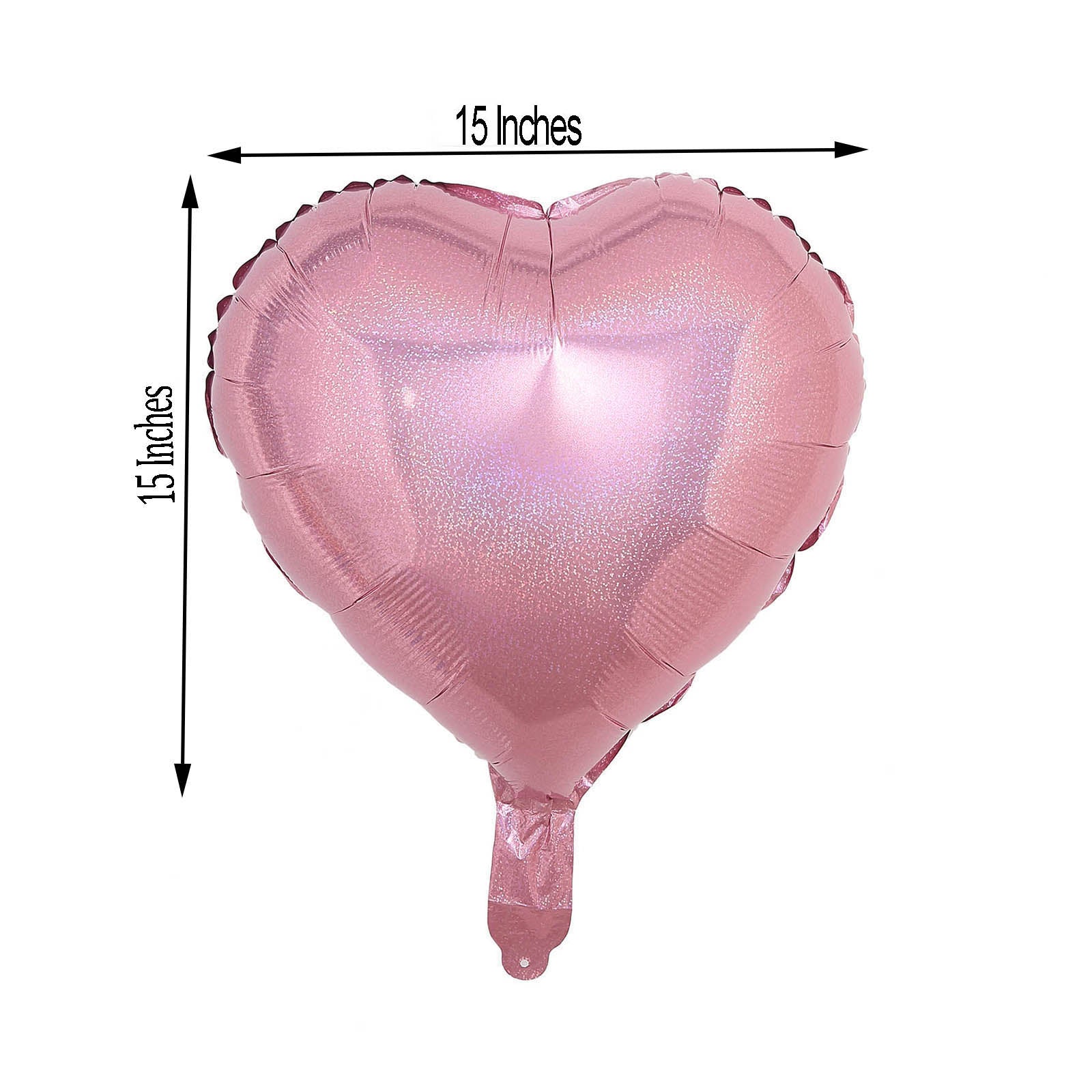 15" shiny pink heart mylar foil balloon, perfect for celebrations.