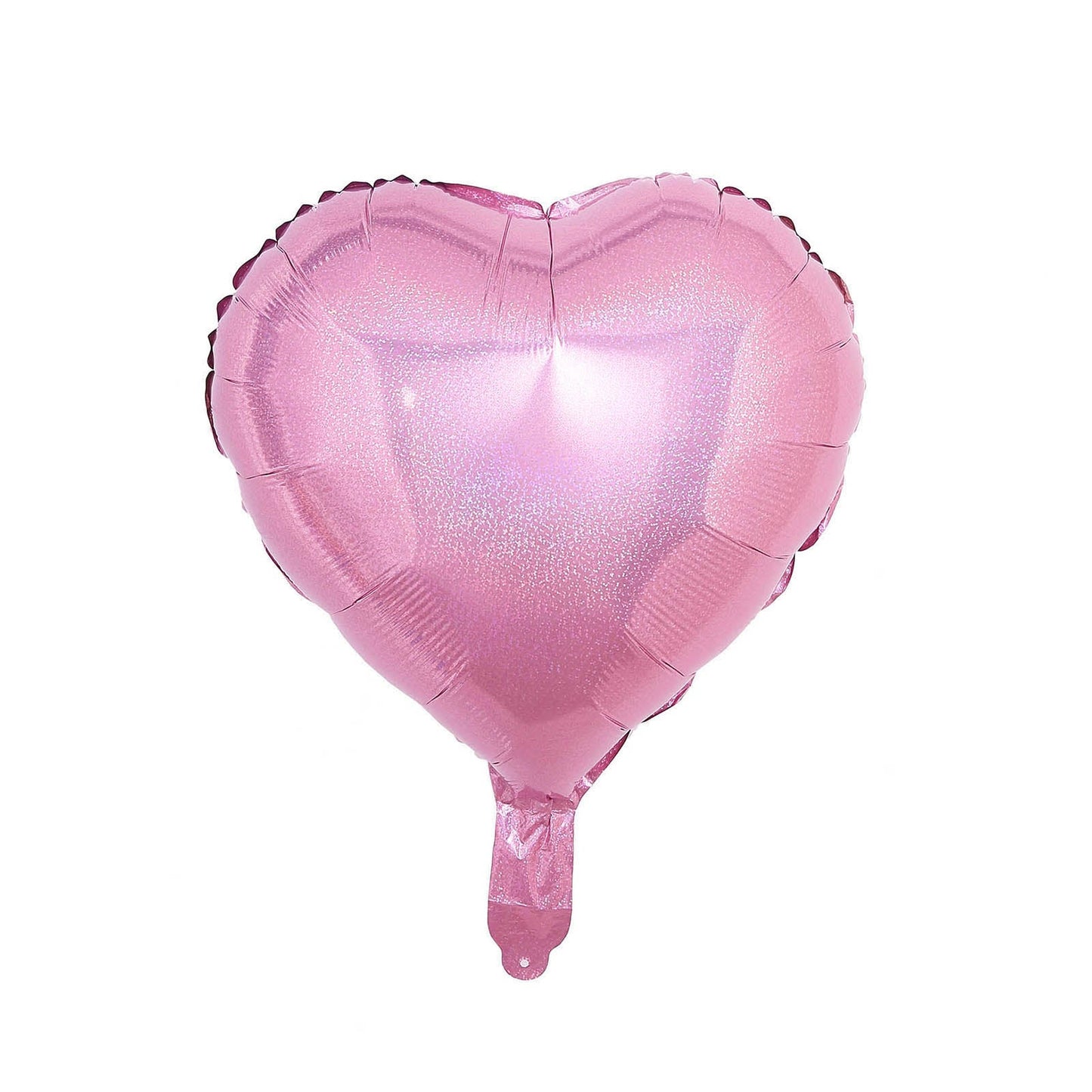 15" 4D shiny pink heart mylar foil balloon, perfect for parties.
