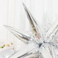 36 Pack Metallic Silver Starburst 3D Mylar Foil Cone Balloons