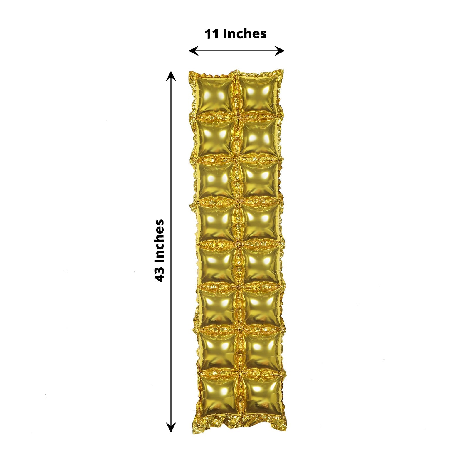 Metallic Gold Foil Balloons In Double Rows Square Style Pack Of Ten For Balloon Backdrops