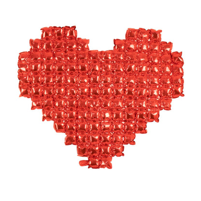 41"x36" metallic red extra large heart mylar foil balloon quilt.