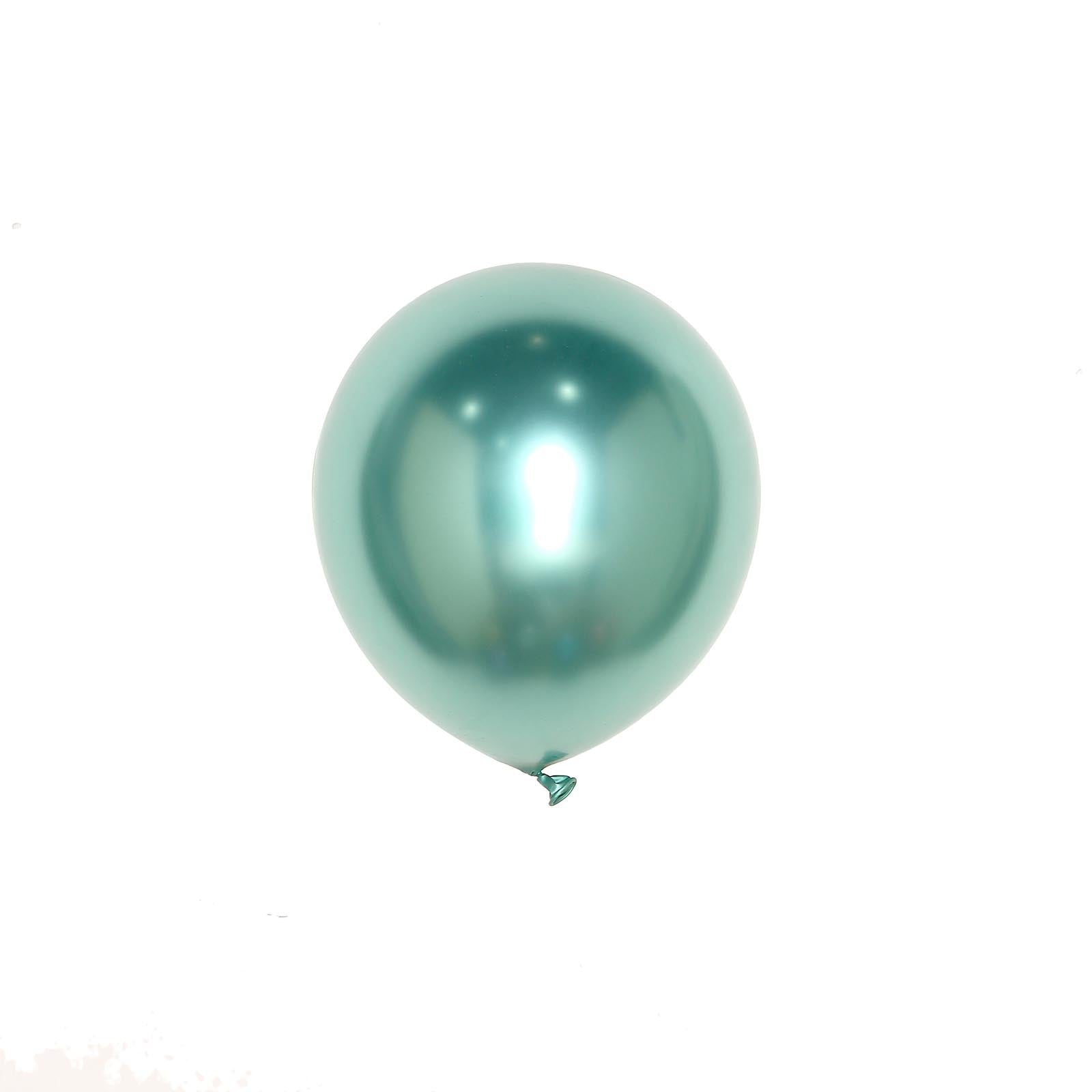 Pack of 25 Metallic Chrome Green Air or Helium Latex Balloons 12 Inch