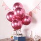 25 Pack | 12" Metallic Chrome Pink Latex Helium or Air Party Balloons
