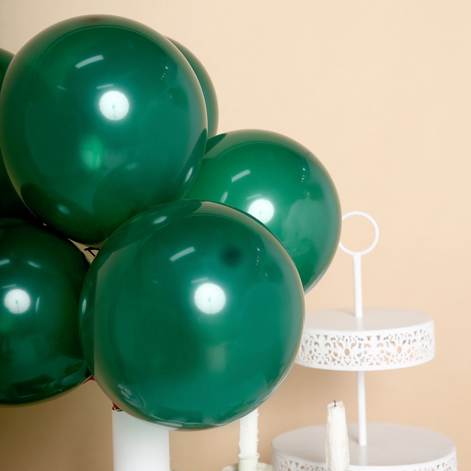 Matte pastel emerald helium or air latex party balloons.
