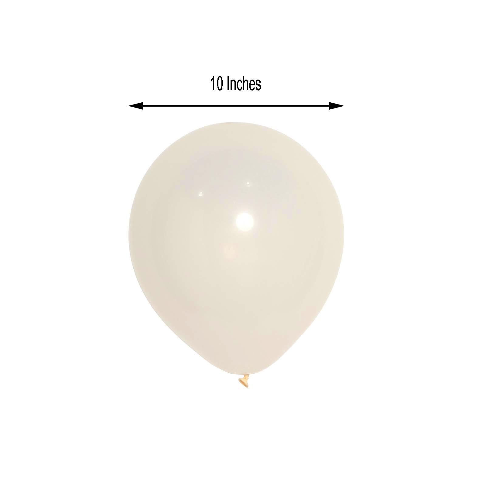 10 Inch Air or Helium Latex Balloons Matte Pastel Off White 25 Pack