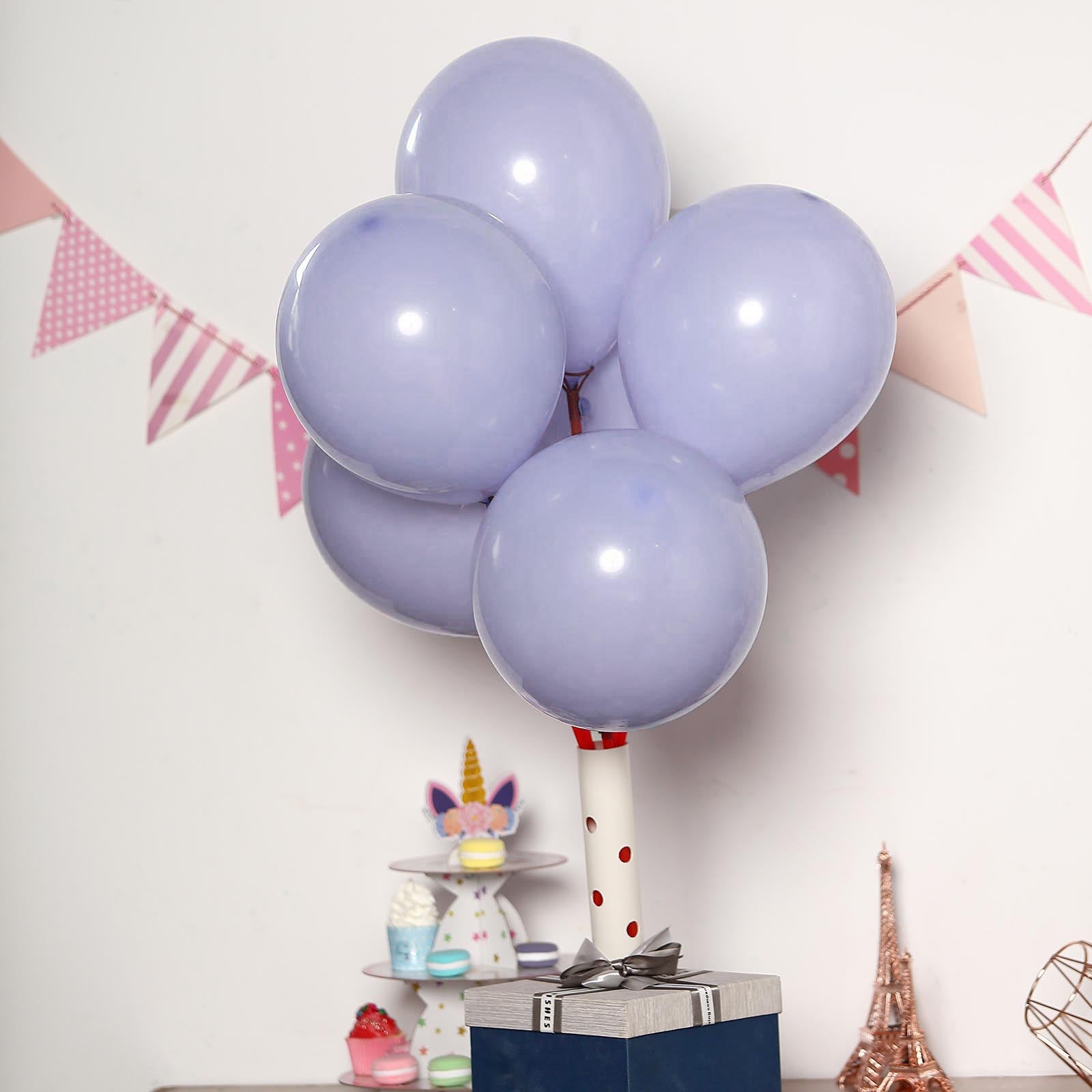 10" Matte Pastel Periwinkle Balloons in a cluster.