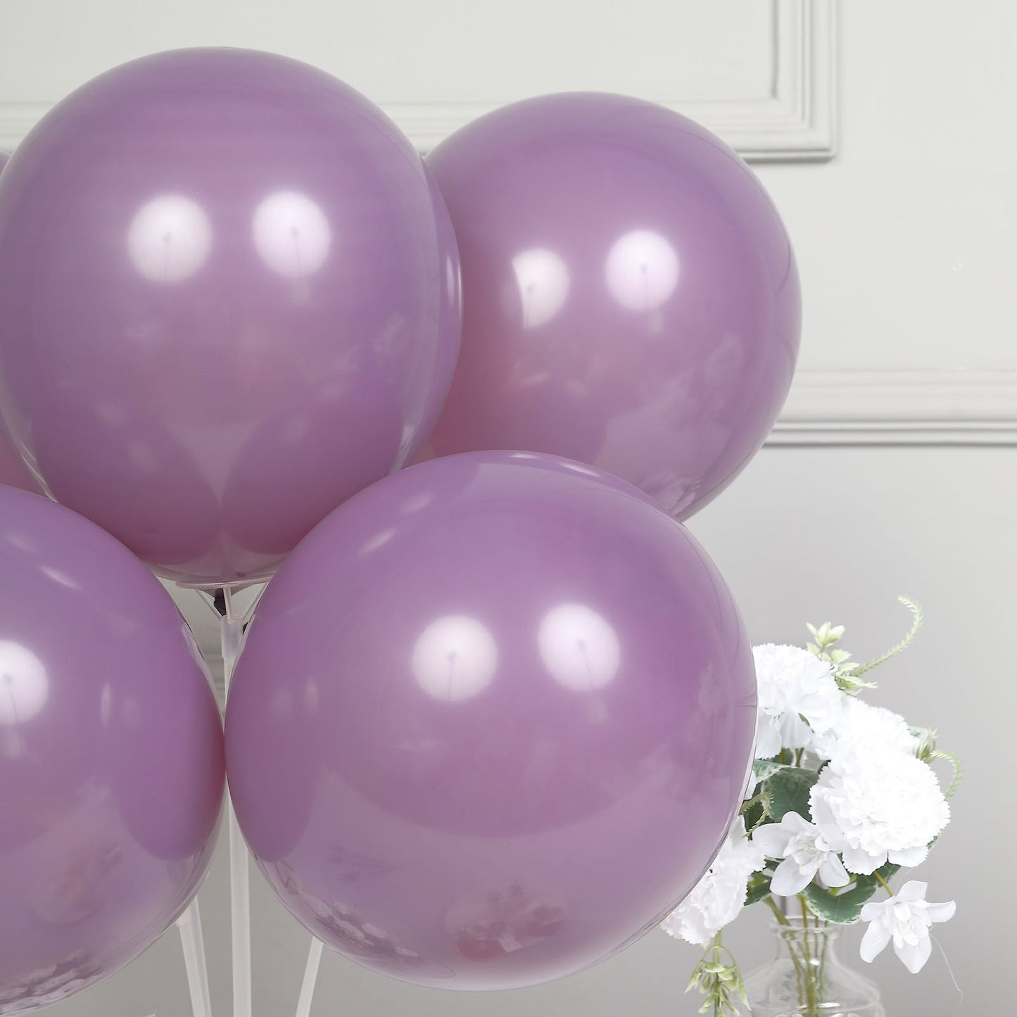 25 Pack of Matte Pastel Violet Amethyst 12 Inch Air & Helium Latex Balloons 