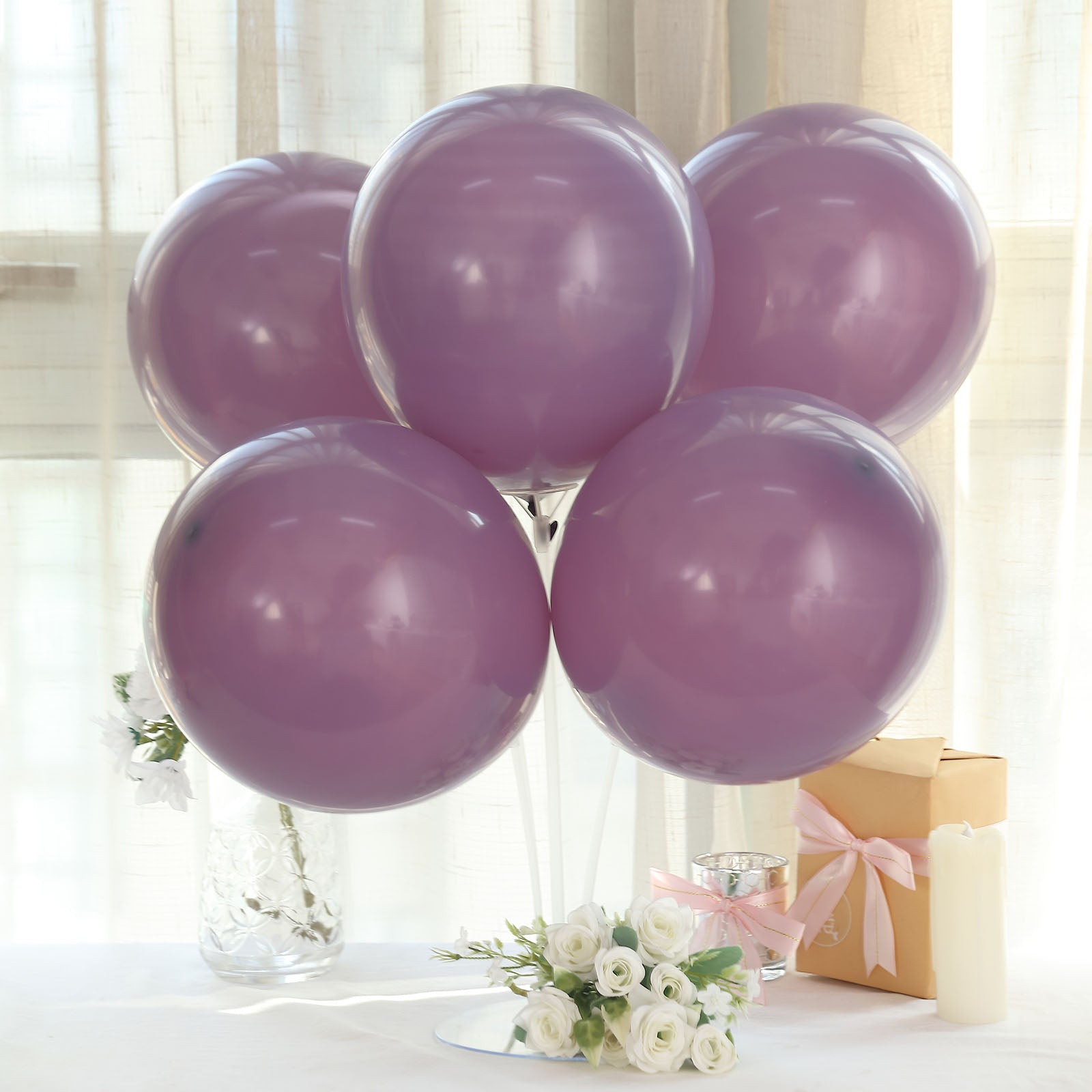 Pack of 25 Matte Pastel Violet Amethyst Air & Helium Latex Balloons 12 Inch